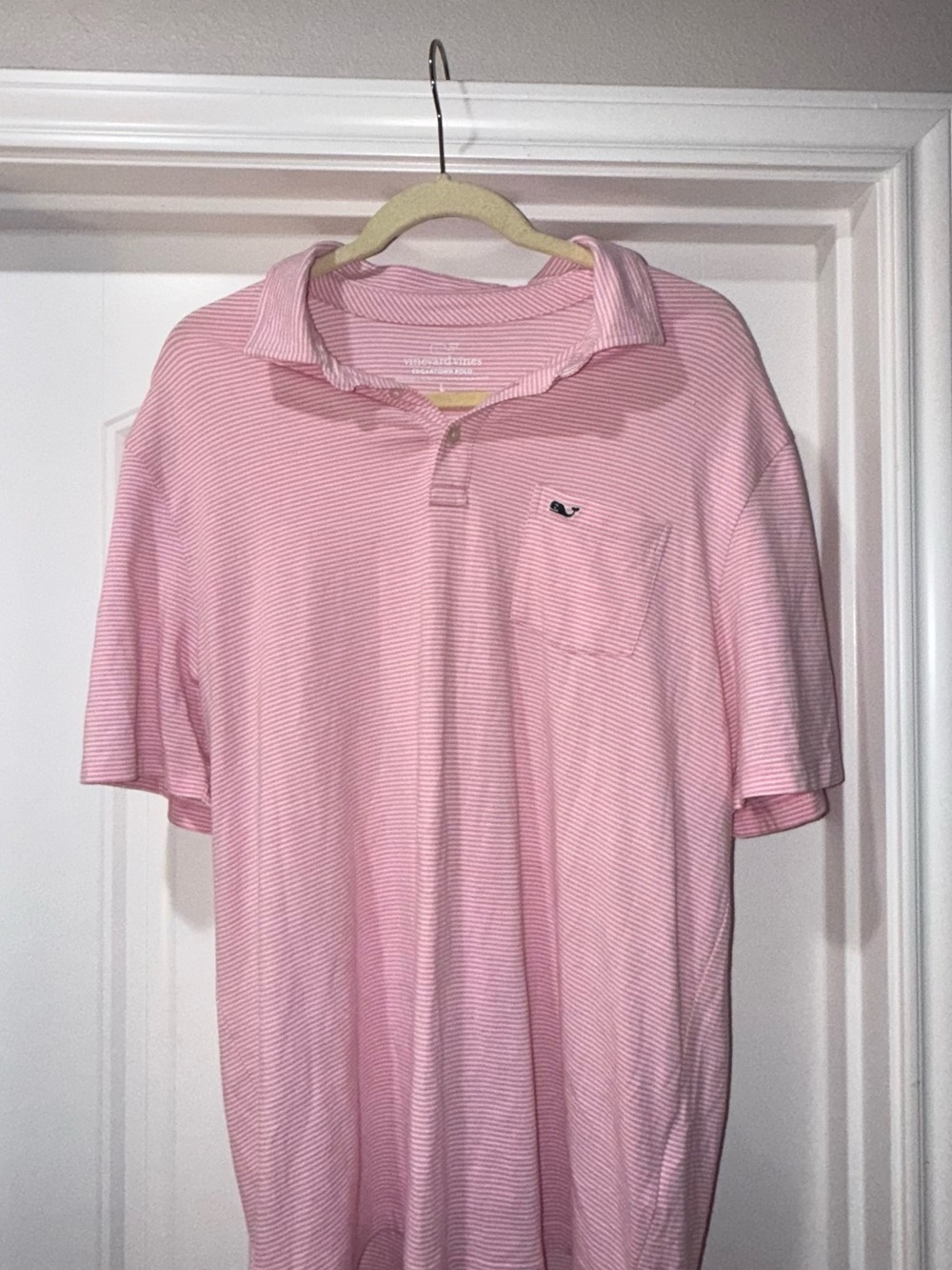 Vineyard Vines Light Pink Micro-Striped Polo